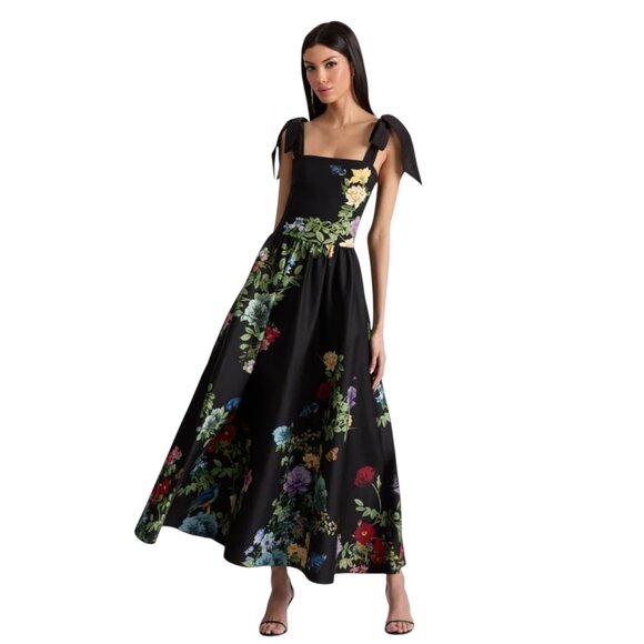 Alice + Olivia Oriana Drop-Waist Midi-Dress Size 4 S/XS NEW - Picture 5 of 15